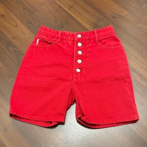 BONGO Red High Waist Jean Shorts